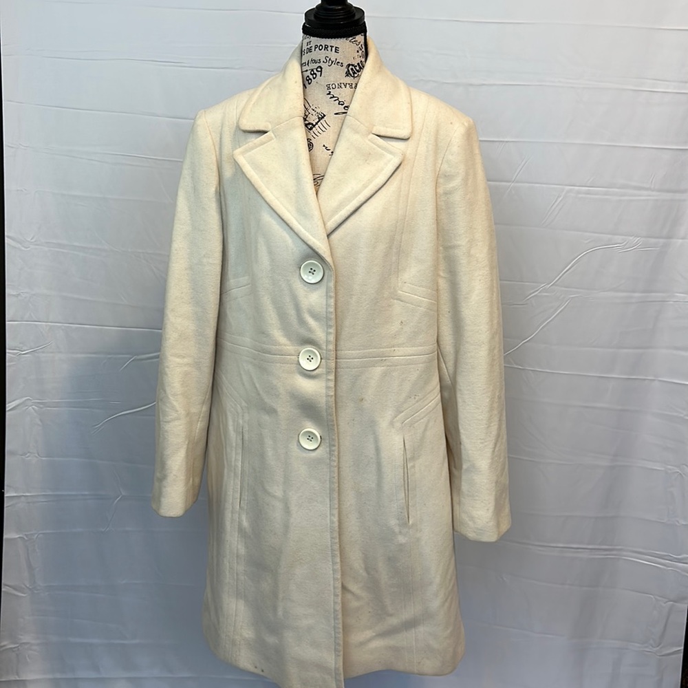 Anne Klein XL Ivory wool coat!